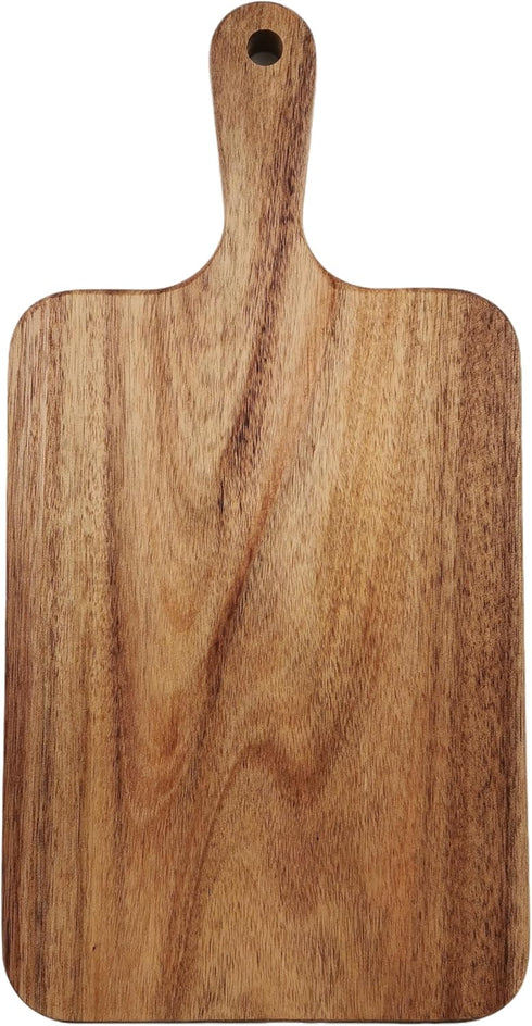 Acacia Wood Cutting Board with Handle 13.7''X7'' / Charcuterie Board/Serving Board/Cheese, Bread, Vegetables & Fruits Serving Board (Rectangular)...