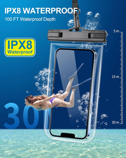 Clear Waterproof Phone Pouch: 2 Pack 2024 Cruise Ship Essentials Must Haves Dry Bag for Vacation Beach Travel Kayak Accessories Water Proof Case f...