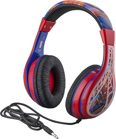 Spiderman Kids Headphones, Adjustable Headband, Stereo Sound, 3.5Mm Jack, Wired Headphones for Kids, Tangle-Free, Volume Control, Foldable, Childr...