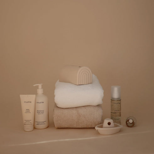 mushie Bath Spout Cover | Soft Silicone Bathtub Faucet Safety Guard for Kids | Universal Fit (Shifting Sand)...