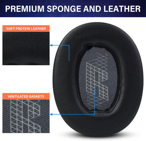 Replacement Ear Pads for JBL E65 (E65BT E65BTNC)/Live 650 (650NC 650BTNC)/Live 660 (660NC 660BTNC)/Duet NC Over-Ear Headphones, Earpads Cushions w...