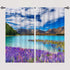 ANHOPE Floral Curtains Nature Landscape Theme Window Drapes with Lavender Flower Lake Mountain Scenery Scene Print Pattern Rod Pocket Curtains for...