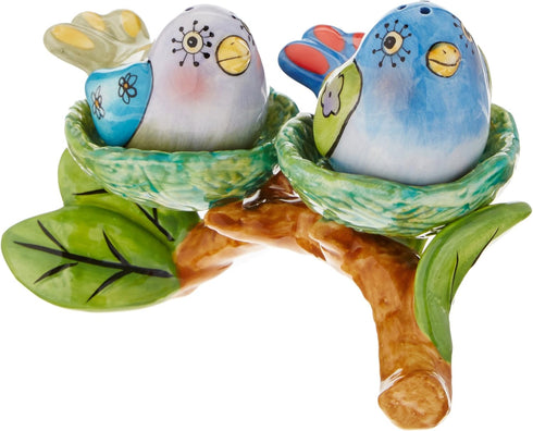 Appletree Design Flights of Fancy Bird Nest Salt and Pepper Set and Tealight Holder, 5-1/8 by 3-3/8-Inch...