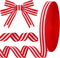 50 Yards Christmas Striped Ribbon Grosgrain Fabric Ribbon Red White and Black Candy Cane Craft Wrapping Ribbons Roll for Wraps Embellishments Part...