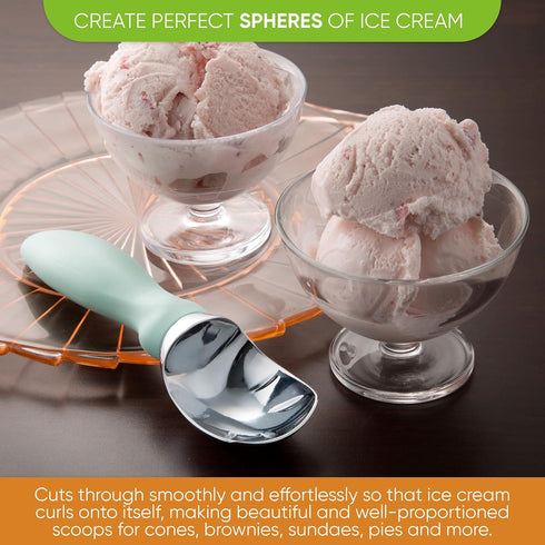 Spring Chef Heavy Duty Ice Cream Scoop with Comfortable Handle, Professional Metal Ice Cream Scooper for Gelato, Sorbet, Cookie Dough, Frozen Yogu...