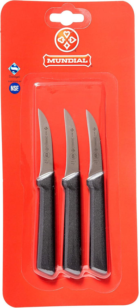 Mundial SC0541-3 3-Inch Peeling/Tourne Paring Knife Collection, Set of 3, Black...