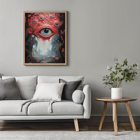 Posterizer 1 pcs-spooky sci-fi giant alien eye creature-scary art-Abstract & Modern Art-Fantasy & Fiction Art-Gift for Art Lovers-Decor for Home &...