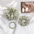 Hair Care Classic Scrunchies Silk Everyday Hair Ties Elastics No Damage Ponytail Holder Pack of 3 Apple Green...