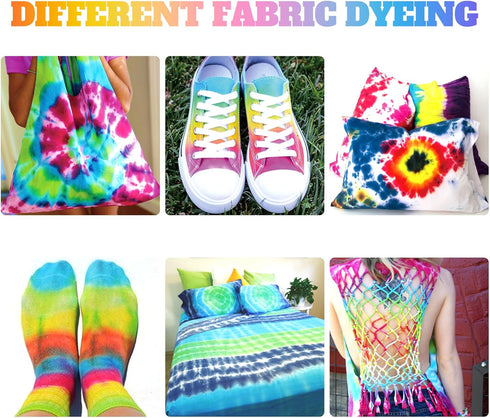 Tie Dye Kit, Tie Dye Set for Kids, 18 Vibrant Colors Pre-Filled Tye Dye Bottles, Non Toxic Permanent Fabric Dye Art Set, Easy DIY Fabric Art - Cre...