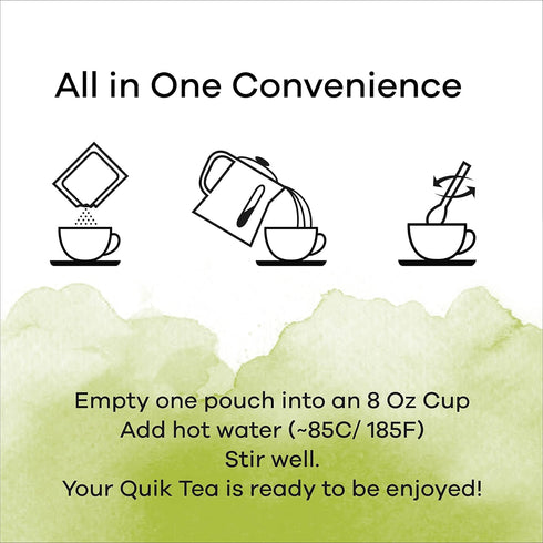 QuikTea Lemongrass Chai Tea Latte – 10 Count, Instant Herbal Blend with Natural Ingredients, Caffeine-Light, Preservative-Free – Just Add Hot Wate...