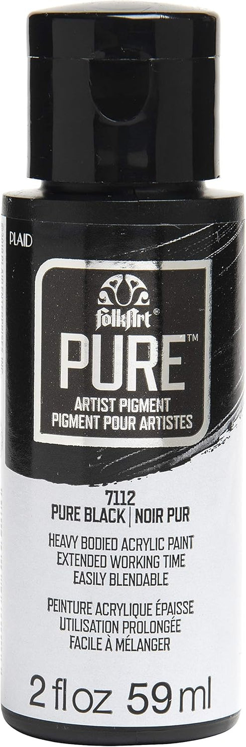 FolkArt Artist Pigment Acrylic Paint, 2 oz, Pure Black...