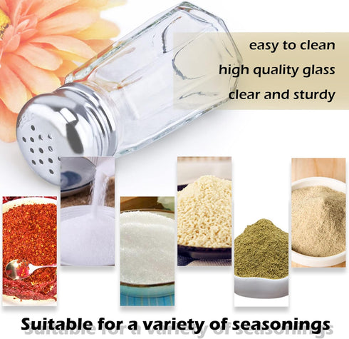 1st Choice Salt and Pepper Shakers with Stainless Tops Set of 2 (Paneled Shakers)...