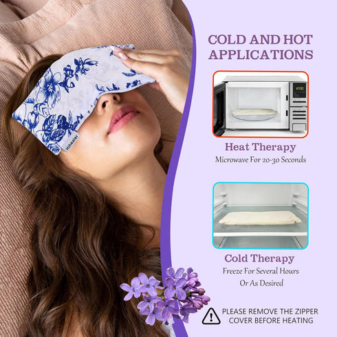 Hihealer 2-Pack Lavender Silk Eye Pillow, Relaxation Gift for Women, Weighted Eye Mask, Sinus Heating, Moist Heat Under Eye Bag, Meditation Access...