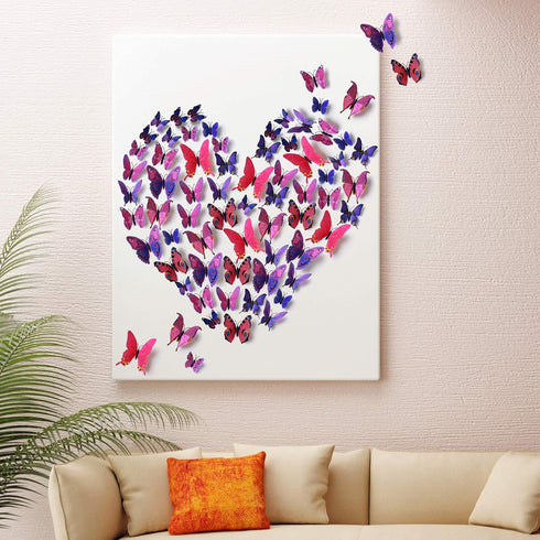 Amaonm® 60 Pcs 5 Packages Beautiful 3D Butterfly Wall Decals Removable DIY Home Decorations Art Decor Wall Stickers & Murals for Babys Bedroom Tv ...