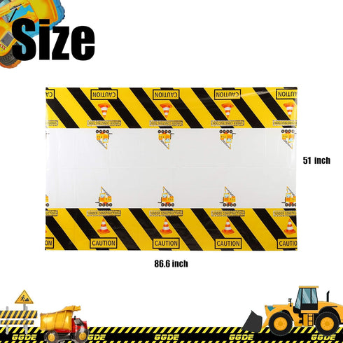 GGDE 1 Pcs Construction Tablecloth Boys Birthday Dump Truck Theme Plastic Table Cover Party Decorations Supplies Yellow...