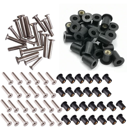 Kayak Well Nuts 30 Pair Neoprene Well Nuts M5 x 25mm Stainless Steel Hex Socket Bolts M5 Well Nut Great for Kayak Hardware Motorcycle Boat Marine ...
