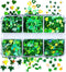 12 Grids St. Patrick’s Day Nail Glitters Sequins, Green Clover Nail Art Confetti 3D Holographic Shiny Nail Flakes Acrylic Irish Nail Art Supplies ...