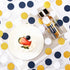 Navy Blue White Gold Confetti Birthday Decorations for Boys Glitter Paper decor Sprinkles Biodegradable Table Confetti Round for Graduation Weddin...