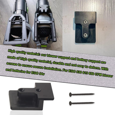 DECKMAN 1 x Leaf Blower Wall Mount | Holder | 2 x Battery Holders Compatible with EGO Leaf Blower/Battery, Blower Wall Mount for EGO 530 615 650 C...