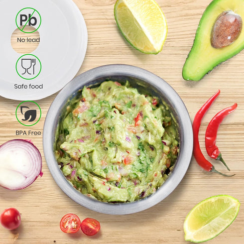 Tera 18/8 Stainless Steel Mortar and Pestle with Brush,Pill Crusher,Spice Grinder,Herb Bowl,Pesto Powder...