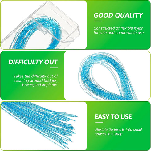 Floss Threaders, Orthodontic Threader, Ultraclean Access Tool for Maintaining Oral Health with Braces, Bridges, and Implants 250 Count...