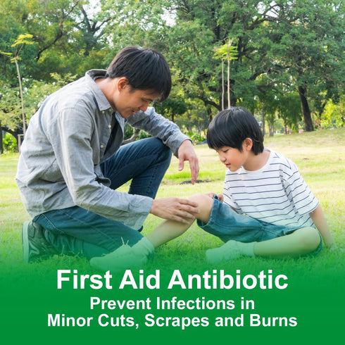 CareAll Bacitracin Antibiotic Zinc Ointment (144 Pack), 0.9gr Foil Packet. First Aid Ointment That Prevents Infections for Minor Cuts, Scrapes and...