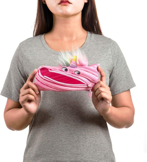 ZIPIT Unicorn Pencil Case for Girls | Pencil Pouch for School, College and Office | Cute Pencil Bag (Pink)...