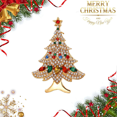Flyonce Multi Colored Christmas Tree Brooch, Rhinestone Crystal Christmas Pins and Brooches for Women...