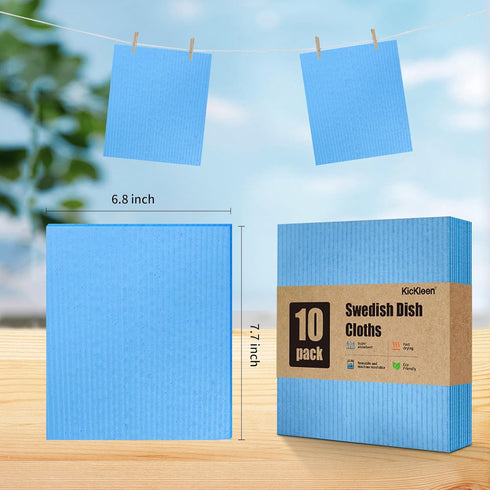 10 Pack Swedish DishCloths for Kitchen-Reusable Paper Towels Washable- Eco Friendly Cellulose Sponge Microfiber Dish Cloths-Absorbent and No Odor ...