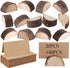 Semi-Circular Wood Wedding Place Card Holders with 40 Pcs Kraft Name Cards for Table Setting, Table Number Holders Sign Stand, Name Card Picture P...