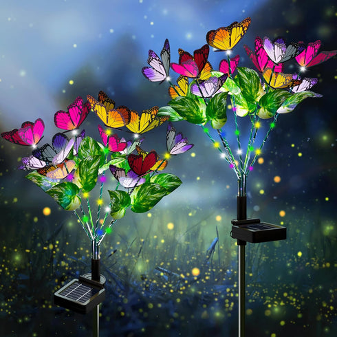 Solar Garden Lights - Solar Outdoor Lights Butterfly Design 82 LED Firefly Lights, Solar Stake Lights Waterproof IP65 & Auto ON/Off, Outdoor Decor...