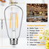 4-Pack Vintage LED Edison Bulbs 100W Equivalent 1400LM High Brightness 8W ST58 LED Filament Light Bulbs 3000K Warm White E26 Medium Base CRI90+ An...