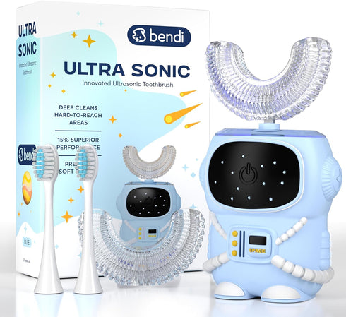 Sensory 360 Round U-Shaped Astronaut Design Mouthguard Electric Toothbrush for Kids Ages 2-7 - Automatic Memory Function - 5 Modes Toothbrush with...