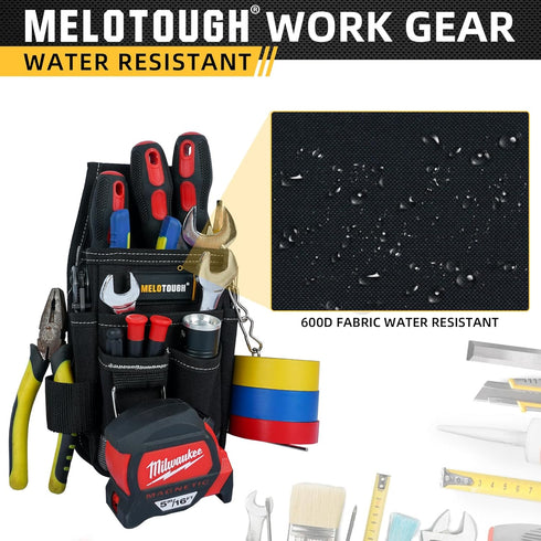 MELOTOUGH Pocket Tool Pouch Tool Belt Pouches with Belt Clip Utility Mini Tool Organizer Pouch for Electrician,Carpenter,Construction,Technician...