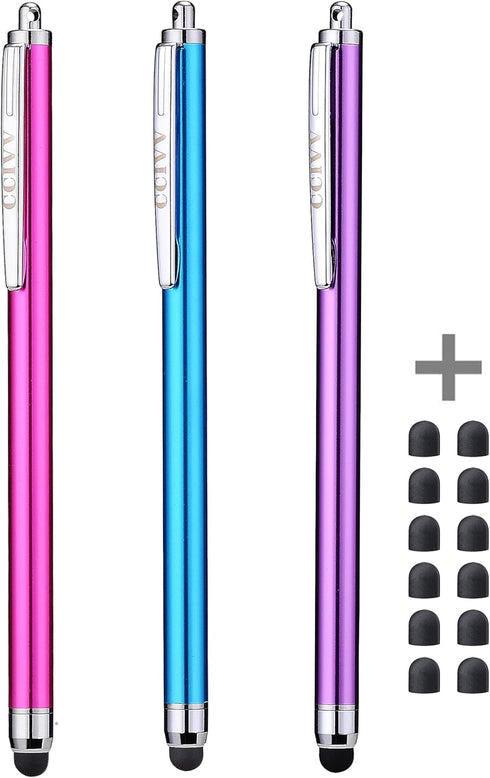 Stylus Pens for Touch Screens iPad iPhone Kindle Fire (Pink/Purple/Aqua Blue)...