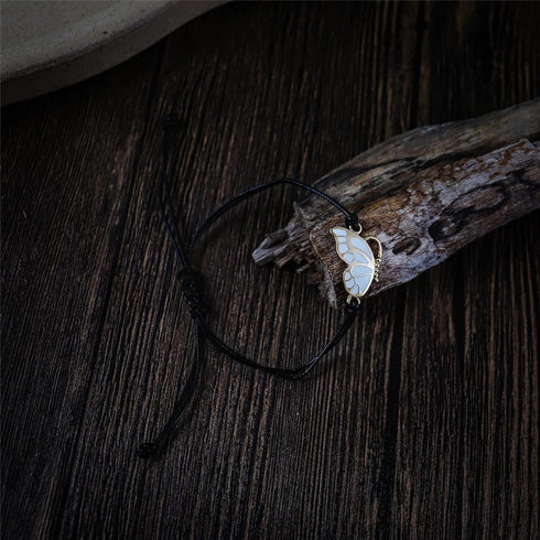 Caiyao 2Pcs Butterfly Friendship Braide Rope Bracelet Set with Card Adjustable Animal Bracelet for Women Best Friend Long Distance Matching Jewelr...