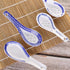 VanEnjoy Set of 4 Chinese/Japanese Ceramic Soup Spoons, Tradition Blue and White Ceramic Spoon Suitable for Soup...