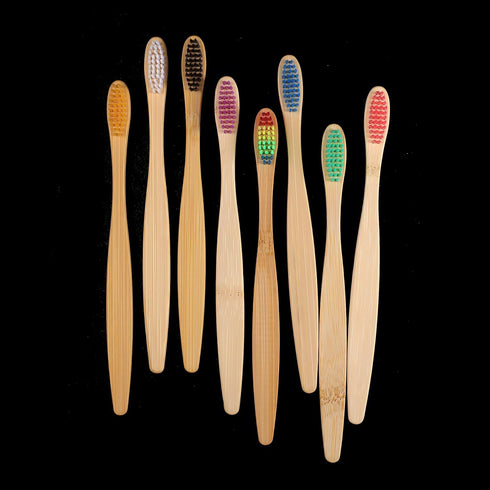 10PCS Colorful Natural Bamboo Toothbrush Set Soft Bristle(Multi-Colors)...