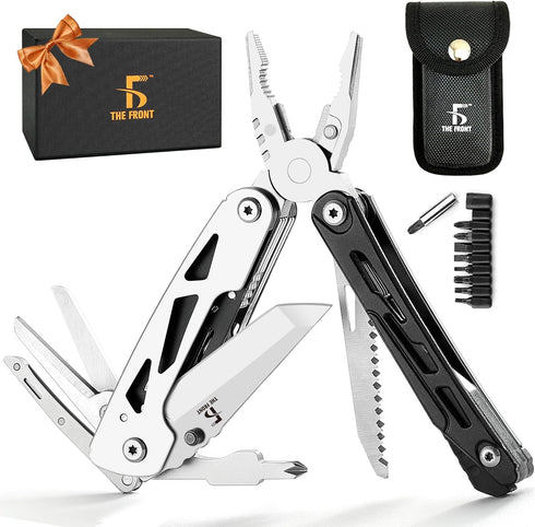 THE FRONT Multitool 19 in 1 Multitools Pliers with Detachable Scissors, Survival Utility Multi-tool Camping Tactical Knife Gift for Men...