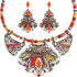 Bohemian Jewelry Set for Women - Colorful Resin Bib Necklace and Earrings, Ethnic Style Statement Jewelry for Weddings, Parties, and Everyday Wear...