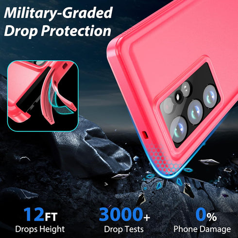 SPORTLINK for Samsung Galaxy S23 Ultra Case - IP68 Waterproof Dustproof, 360 Full Body Shockproof Protective, Built-in Screen Protector Cover for ...