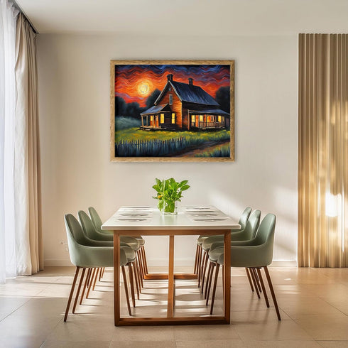 Posterizer 1 pcs- quaint old village-building in the nature 15-Landscape & Nature Art-Floral Botanical Art- Decor for Home & Office- unframed wall...