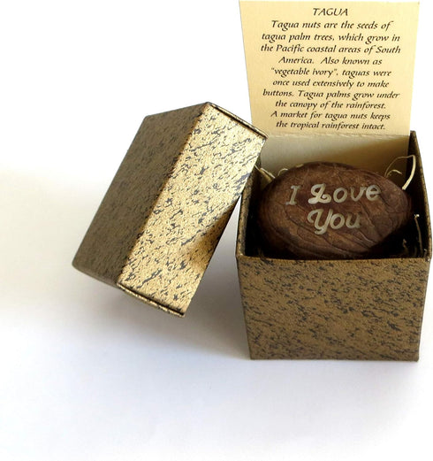 “I Love You” Engraved Tagua Nut – Romantic Gift for Him or Her – Sustainable Love Token – Eco-Friendly Keepsake – Handmade in USA – Unique Anniver...