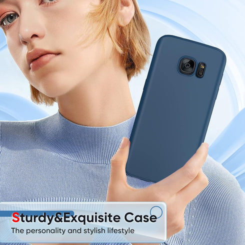 LeYi for Galaxy S7 Case: Samsung S7 Phone Case with 2 Pack Tempered Glass Screen Protector for Women Men, Liquid Silicone Slim Gel Rubber Protecti...