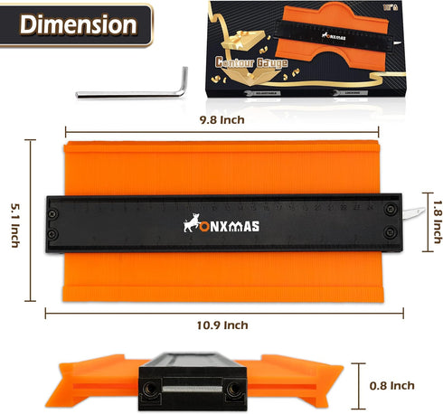 Contour Gauge Profile Tool 10inch, Christmas Gifts for Men Dad Boyfriend Husband, Shape Duplicator Flooring Tools for Woodworking Carpenter, Stock...