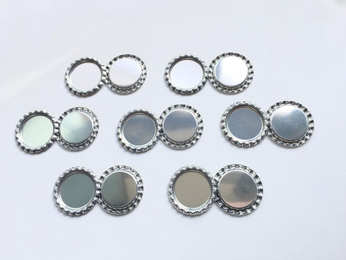 RUTICH 100 PCS Flat Decorative Bottle CaP Craft Bottle Stickers Double Sideds Printed for Hair Bows, DIY Pendants or Craft ScraPbooks Silver...