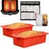 Air Fryer Silicone Loaf Pans for Baking, Non-Stick Bread Cake Pan, 8 inch Airfryer Bakeware Sets, Meatloaf Brownie Corn, Fits Instant Pot, Ninja F...