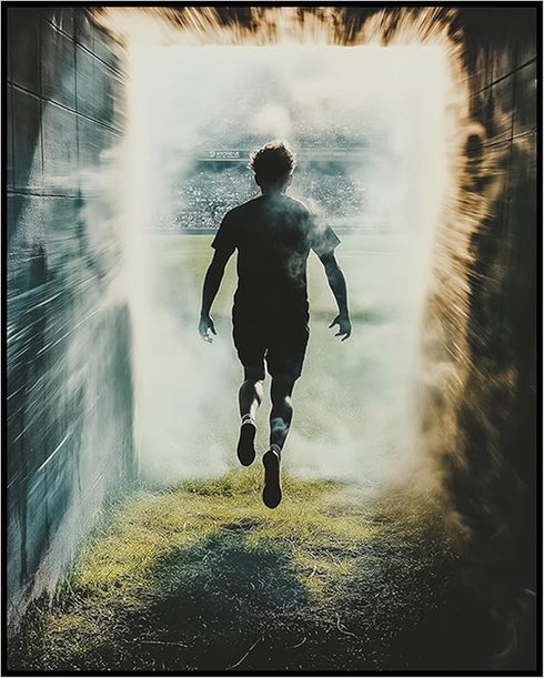 Posterizer 1 pcs-strating a football/ soccer game-running player abstract poster -1-Sports & Hobby Art Gifts for sports fans Decor for Home & Offi...