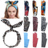 Women Cheetah Print Wire Headband Rabbit Ears Hairband Wired Hair Tie Scarf Head Wrap/Assorted 9 Colors...
