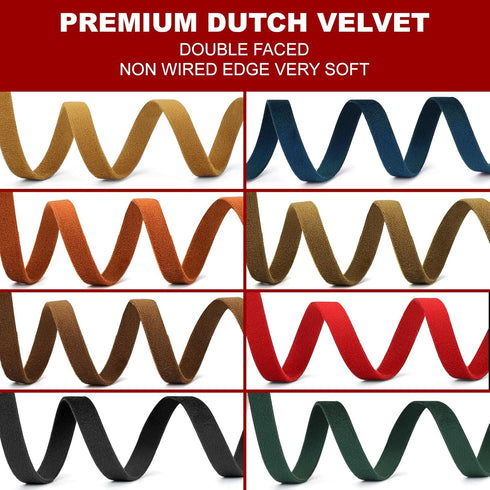 Red Velvet Ribbon Double Faced, 1/4 Inch x 20Yd, Great for Christmas, Wedding Decoration, Gift Wrapping and Christmas Tree Ornaments (Red 1/4")...